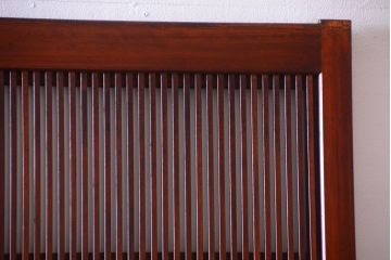 古民具・骨董　腰板欅材!裏ガラス付きアンティーク格子戸