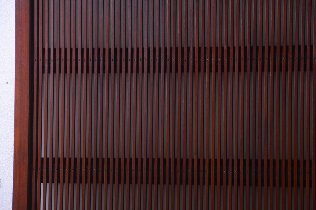 古民具・骨董　腰板欅材!裏ガラス付きアンティーク格子戸