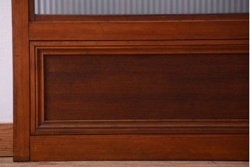 古民具・骨董　腰板欅材!裏ガラス付きアンティーク格子戸