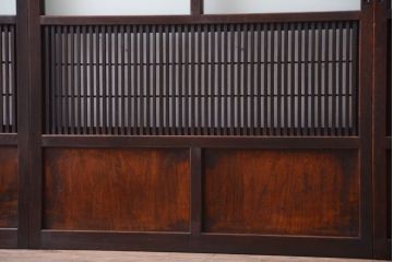 古民具・骨董　裏障子付き!アンティークガラス帯格子戸