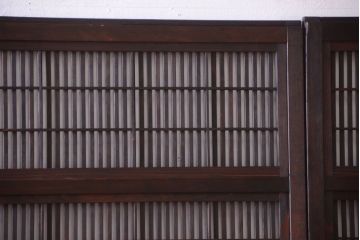 古民具・骨董　裏障子付き!アンティークガラス帯格子戸