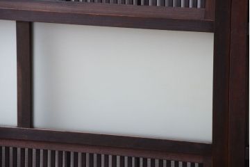 古民具・骨董　裏障子付き!アンティークガラス帯格子戸