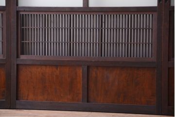 古民具・骨董　裏障子付き!アンティークガラス帯格子戸