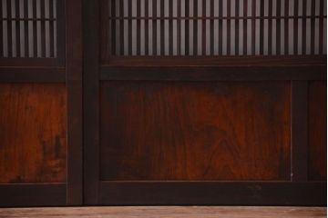 古民具・骨董　裏障子付き!アンティークガラス帯格子戸