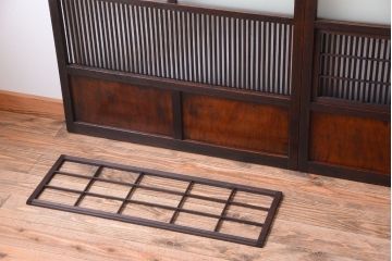古民具・骨董　裏障子付き!アンティークガラス帯格子戸