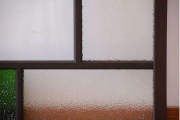 大正ロマン　当時物色ガラス入り!古い薬局のアンティークガラス戸2枚セット