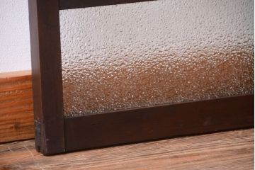 大正ロマン　当時物色ガラス入り!古い薬局のアンティークガラス戸2枚セット