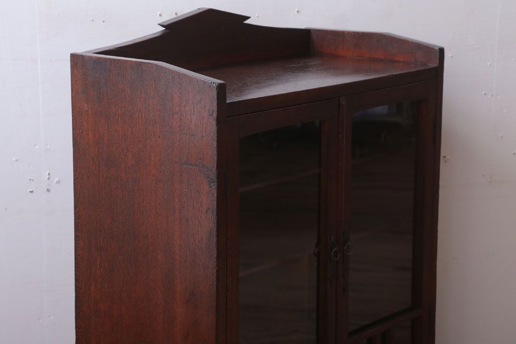 アンティーク家具　大正ロマン　古い木製のアンティークブックケース(本箱)