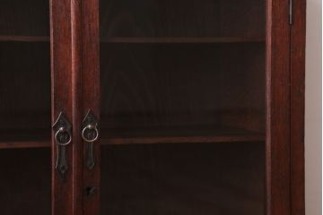 アンティーク家具　大正ロマン　古い木製のアンティークブックケース(本箱)