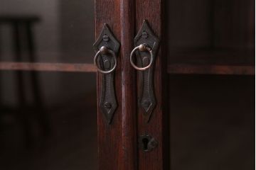 アンティーク家具　大正ロマン　古い木製のアンティークブックケース(本箱)