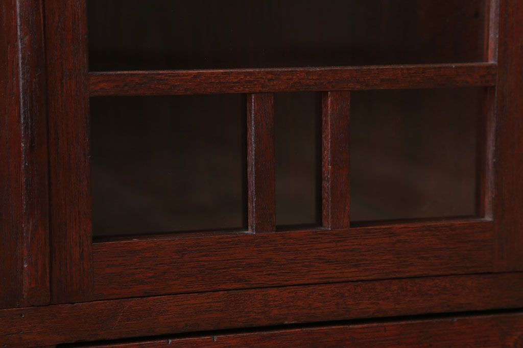 アンティーク家具　大正ロマン　古い木製のアンティークブックケース(本箱)