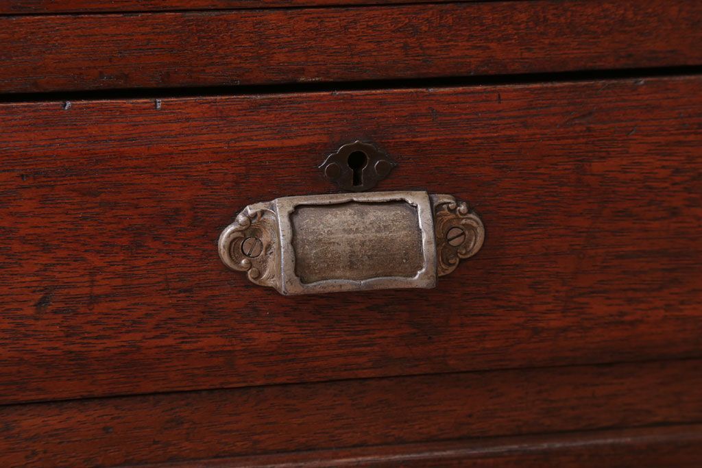 アンティーク家具　大正ロマン　古い木製のアンティークブックケース(本箱)