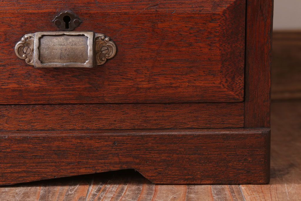 アンティーク家具　大正ロマン　古い木製のアンティークブックケース(本箱)