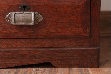 アンティーク家具　大正ロマン　古い木製のアンティークブックケース(本箱)