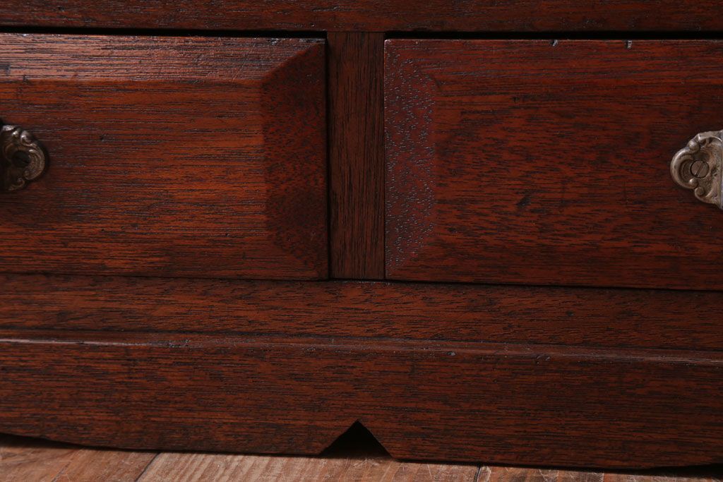 アンティーク家具　大正ロマン　古い木製のアンティークブックケース(本箱)