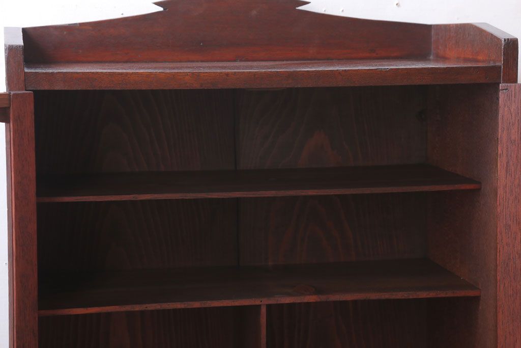 アンティーク家具　大正ロマン　古い木製のアンティークブックケース(本箱)