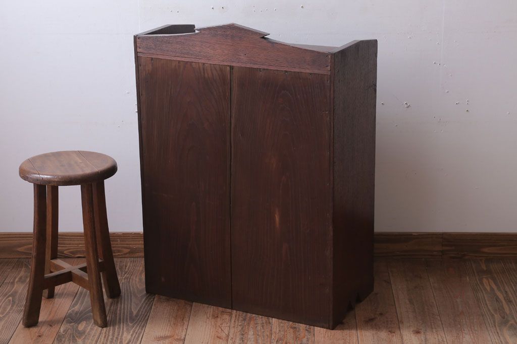 アンティーク家具　大正ロマン　古い木製のアンティークブックケース(本箱)