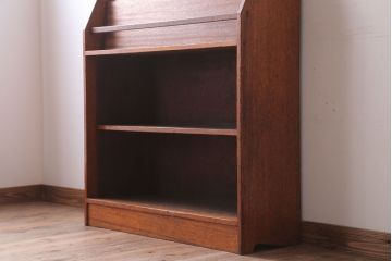 レトロ家具　昭和レトロ　木製!古い本屋さんのマガジンラック付き本棚