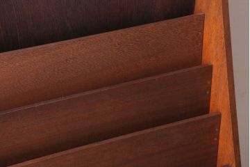 レトロ家具　昭和レトロ　木製!古い本屋さんのマガジンラック付き本棚