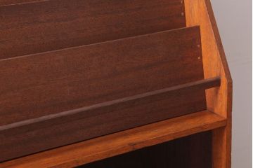 レトロ家具　昭和レトロ　木製!古い本屋さんのマガジンラック付き本棚