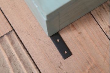 アンティーク家具　アンティークペイント　古い木のシンプルな壁掛け戸棚(2)