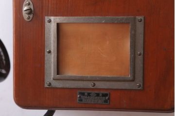 アンティーク雑貨　昭和レトロ　中与通信機製作所　デルビル磁石式　壁掛け電話機(鉄道用?)