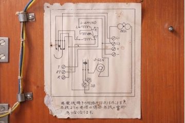 アンティーク雑貨　昭和レトロ　中与通信機製作所　デルビル磁石式　壁掛け電話機(鉄道用?)