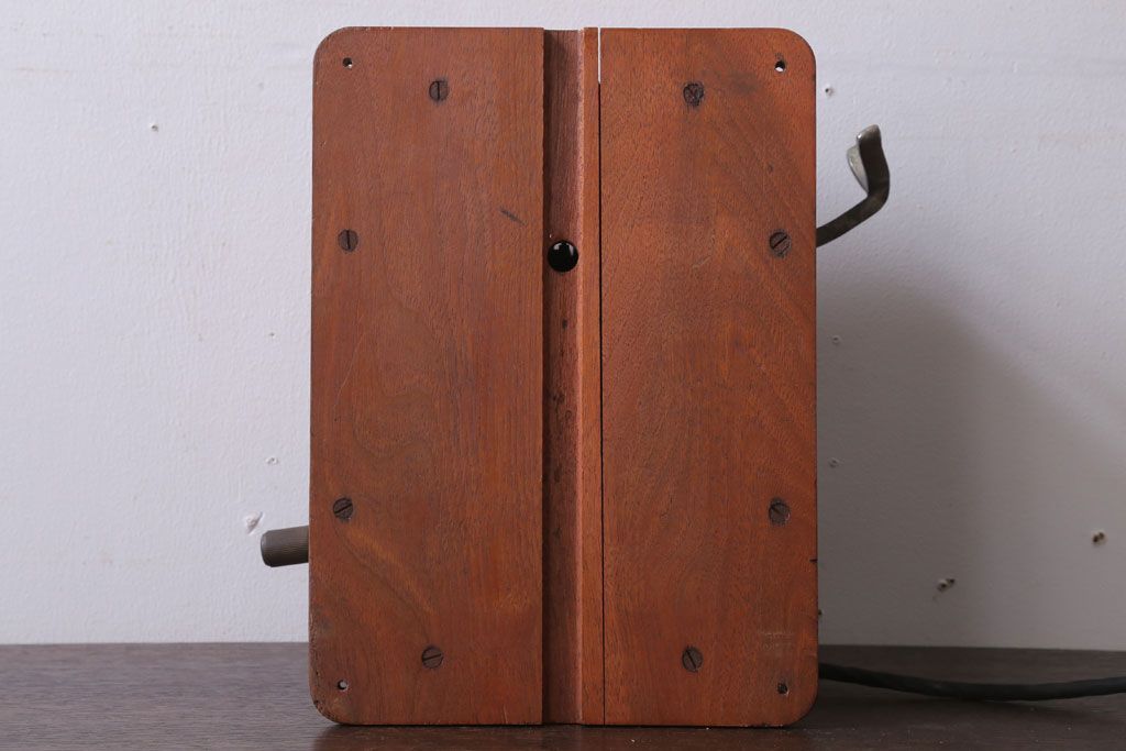 アンティーク雑貨　昭和レトロ　中与通信機製作所　デルビル磁石式　壁掛け電話機(鉄道用?)