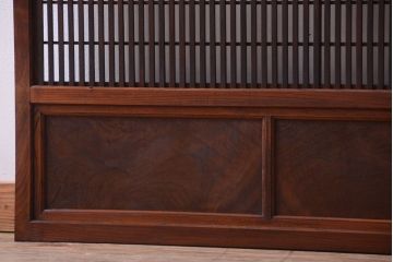古民具・骨董　腰板玉杢材!欅枠の裏障子付き格子戸(1)