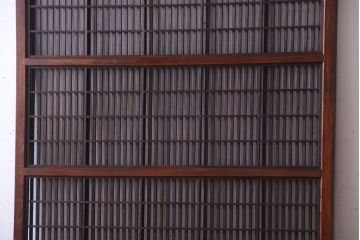 古民具・骨董　腰板玉杢材!欅枠の裏障子付き格子戸(2)