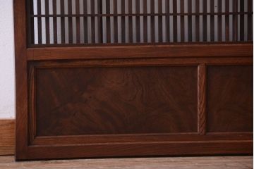 古民具・骨董　腰板玉杢材!欅枠の裏障子付き格子戸(2)