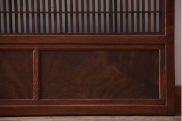 古民具・骨董　腰板玉杢材!欅枠の裏障子付き格子戸(2)