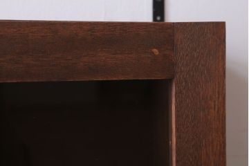 アンティーク家具　アンティーク　3つ扉の壁掛け横型キャビネット(収納棚)(1)