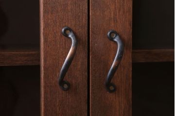 アンティーク家具　アンティーク　3つ扉の壁掛け横型キャビネット(収納棚)(1)