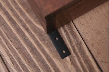 アンティーク家具　アンティーク　気泡ガラス入り!3つ扉の壁掛け横型キャビネット(収納棚)(1)