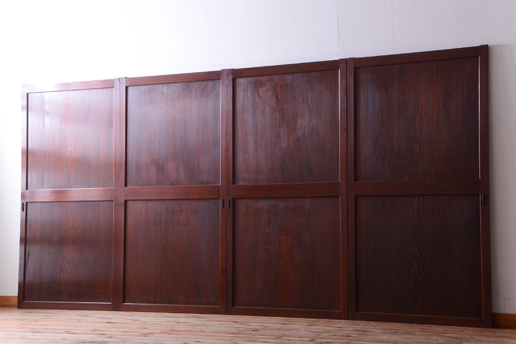 古民具・骨董　明治〜大正期　一枚板の帯戸4枚セット