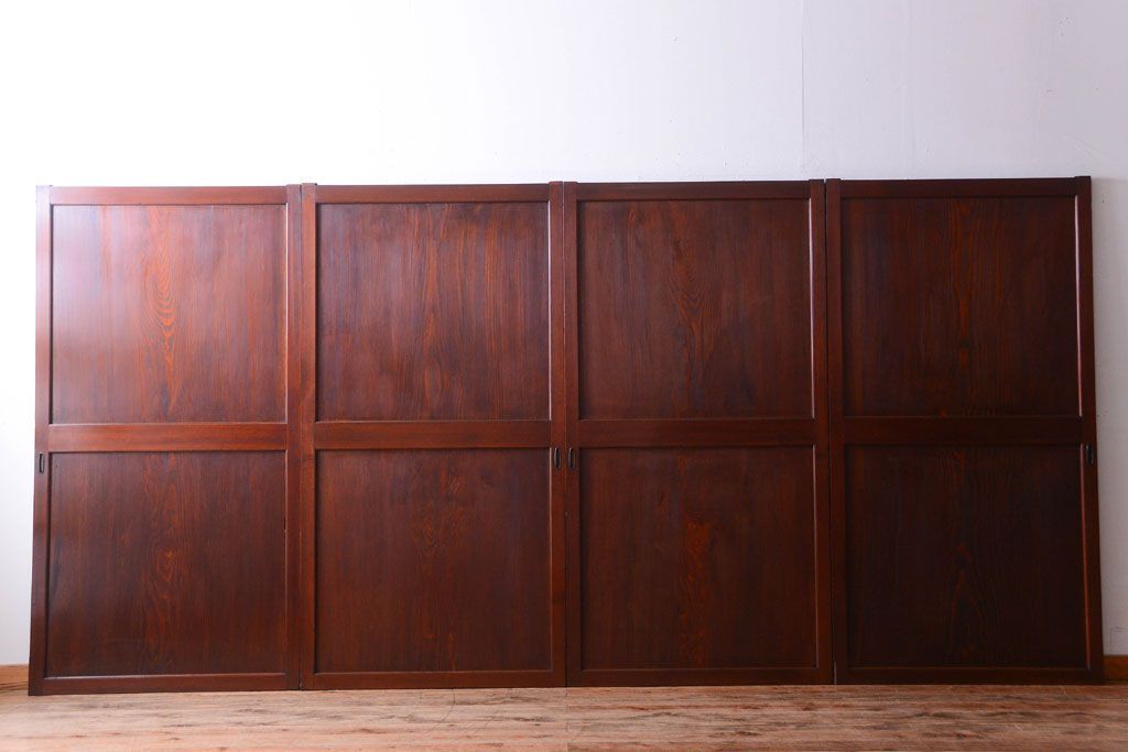 古民具・骨董　明治〜大正期　一枚板の帯戸4枚セット