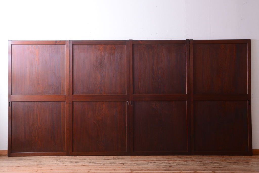 古民具・骨董　明治〜大正期　一枚板の帯戸4枚セット