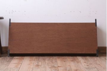 アンティーク家具　アンティーク　モールガラス入り!3つ扉の壁掛け横型キャビネット(収納棚)(2)