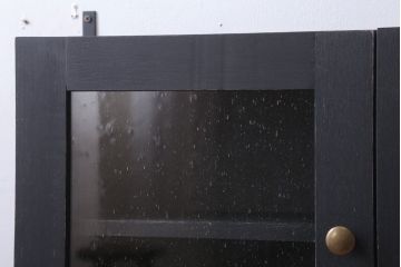 アンティーク家具　アンティークペイント　お洒落な横型壁掛け戸棚(2)