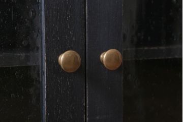 アンティーク家具　アンティークペイント　お洒落な横型壁掛け戸棚(2)