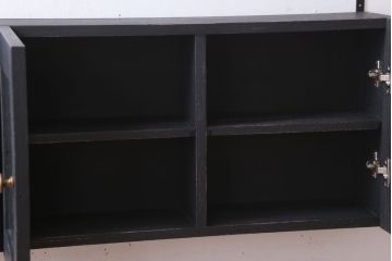 アンティーク家具　アンティークペイント　お洒落な横型壁掛け戸棚(2)