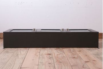 アンティーク家具　アンティークペイント　お洒落な横型壁掛け戸棚(2)