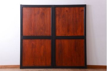 古民具・骨董　古い木のアンティーク帯戸2枚セット(引き戸)