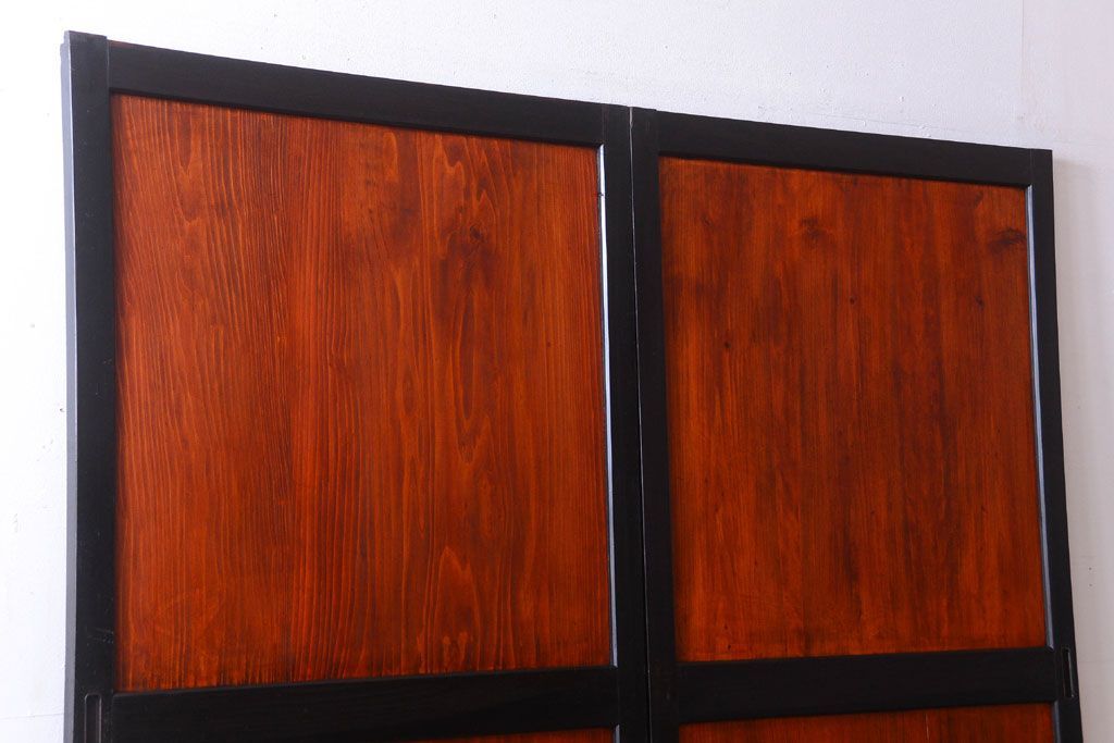 古民具・骨董　古い木のアンティーク帯戸2枚セット(引き戸)