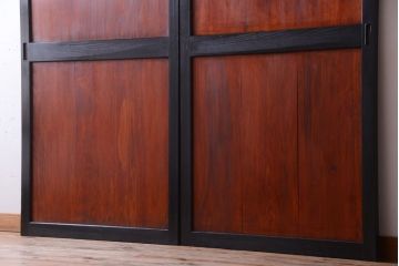 古民具・骨董　古い木のアンティーク帯戸2枚セット(引き戸)