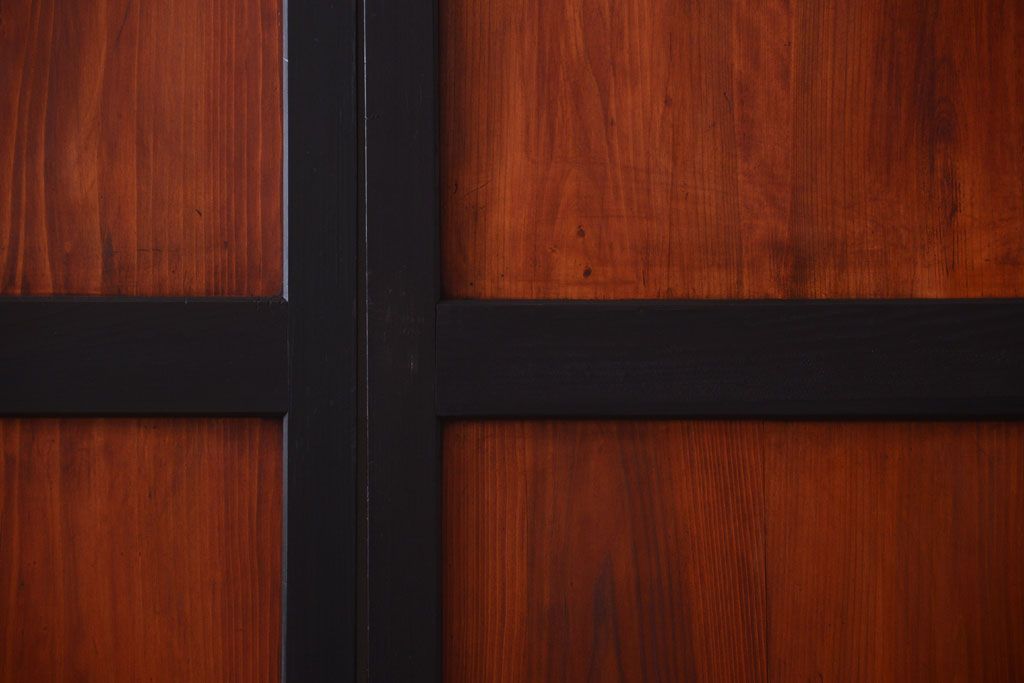 古民具・骨董　古い木のアンティーク帯戸2枚セット(引き戸)