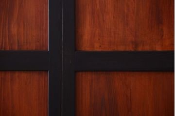 古民具・骨董　古い木のアンティーク帯戸2枚セット(引き戸)