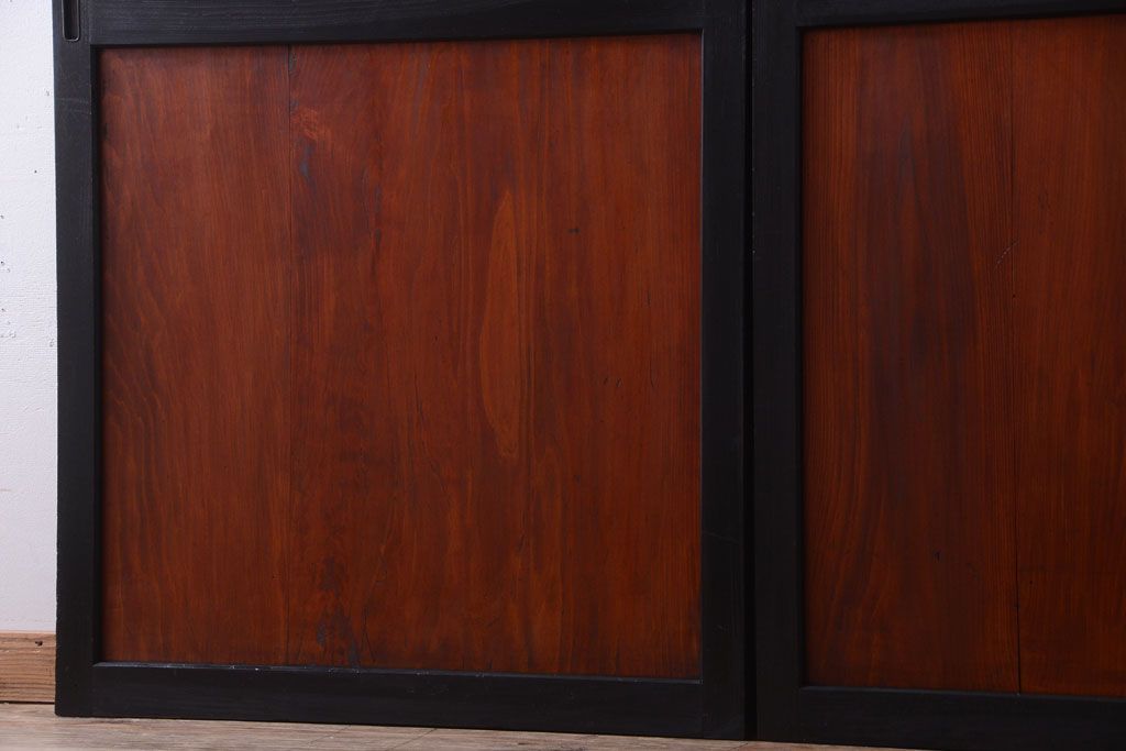 古民具・骨董　古い木のアンティーク帯戸2枚セット(引き戸)