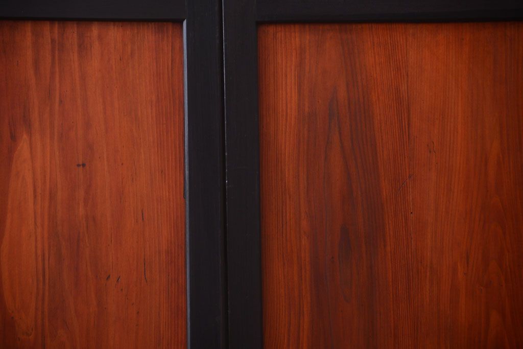 古民具・骨董　古い木のアンティーク帯戸2枚セット(引き戸)